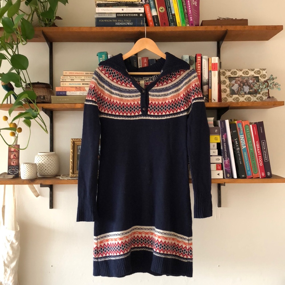 Lucky Brand Fair Isle Nordic sweater dress